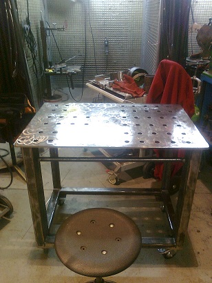 Made a new sronger welding table weights about 100kg least, 4 turning wheels with breaks