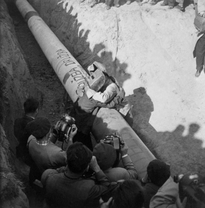 1961 - Final weld that connected our part of petroleum pipeline with Soviet Ukraine - in that time it was a big success, it was in every television and radio station