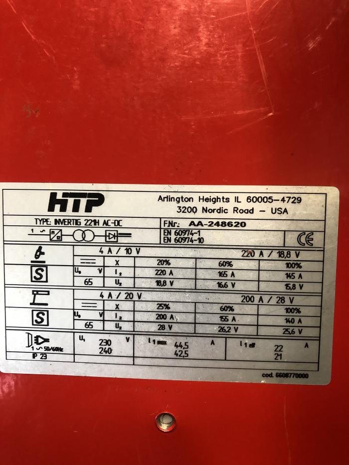 HTP 221 single voltage sticker