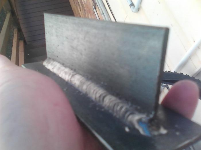 1st Gsasless weld ever...3mm steel T joint